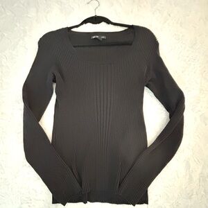 INC Black Ribbed Long Sleeve Sweater XL
